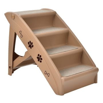 Northix Stopnice za pse 4 stopnje zložljive 62,5x38x49 cm rjava