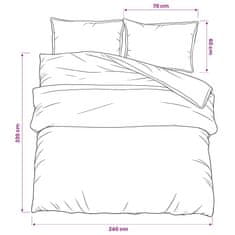 Vidaxl Komplet prevleke za odejo svetlo siva 240x220 cm bombaž