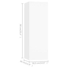Vidaxl TV omarice 4 kosi bele 30,5x30x90 cm iverna plošča