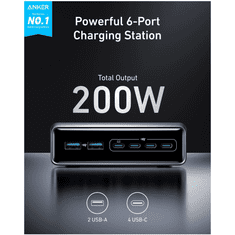 Anker Prime polnilnik 200W, črne barve