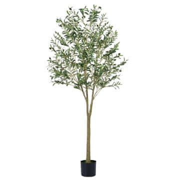 Northix 180 cm umetna oljka 1296 listov 72 plodov dekorativno drevo v loncu