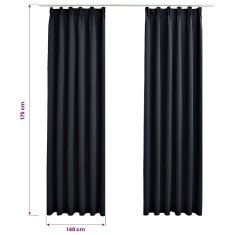 Vidaxl Zatemnitvene zavese z obešali 2 kosa antracitne 140x175 cm