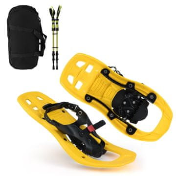 Northix Otroške krplje 42 cm PP aluminij set palice torba rumene