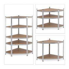 Northix Kotni regal 5 polic jeklen 875 kg 180x90x45 cm črn