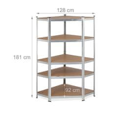 Northix Kotni regal 5 polic jeklen 875 kg 180x90x45 cm črn