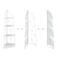 Northix Kotni regal 4 police bela kovina zložljiv dekorativni