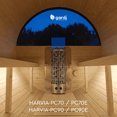 Gardj Europe Gardj Harvia Cilindro PC70 – električni grelnik za savno za postavitev na tla (6,8 kW) — vrhunska oblika in izjemna para