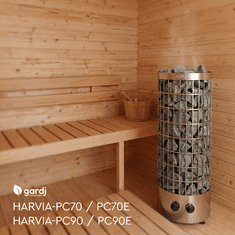 Gardj Europe Gardj Harvia Cilindro PC70 – električni grelnik za savno za postavitev na tla (6,8 kW) — vrhunska oblika in izjemna para