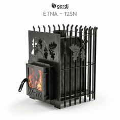 Gardj Europe Gardj Lesena peč ETNA 12 SN (z notranjim kuriščem in steklom) — Kompaktna, prijetna in čarobnost pravega ognja
