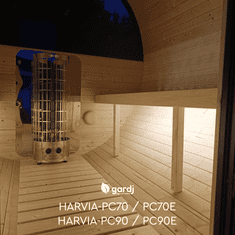 Gardj Europe Gardj Harvia Cilindro PC70 – električni grelnik za savno za postavitev na tla (6,8 kW) — vrhunska oblika in izjemna para
