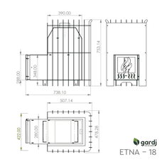 Gardj Europe Gardj Peč na drva ETNA 18 (z zunanjim kuriščem) — Največja moč za prostorne savne
