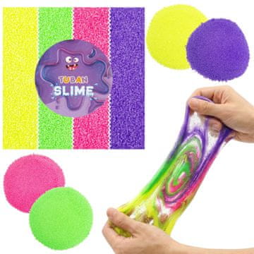 Tuban TUBAN Neonski mineralni prah za SLIME, drobci za modelirne mase, komplet 4 barve x 8 g