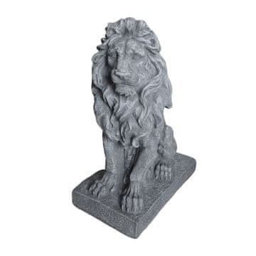 Northix Vrtni kip lev poliresin vremensko odporen stabilna baza