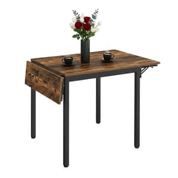 Northix Foldable Dining Table 2–4 Seater Metal Frame Wood Effect Space Saving