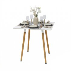 Northix Square Dining Table MDF Top Bamboo Legs 4 Seater Scandinavian Style