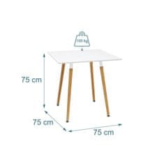 Northix Square Dining Table MDF Top Bamboo Legs 4 Seater Scandinavian Style