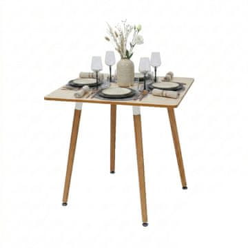 Northix Square Dining Table MDF Top Bamboo Legs 4 Seater Scandinavian Style