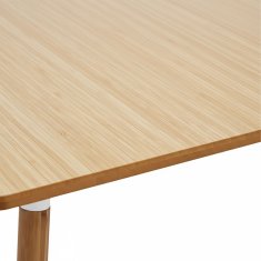 Northix Square Dining Table MDF Top Bamboo Legs 4 Seater Modern Kitchen