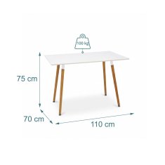 Northix Square Dining Table MDF Top Bamboo Legs 4 Seater Scandinavian Style