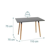 Northix Square Dining Table MDF Top Bamboo Legs 4 Seater Scandinavian Style