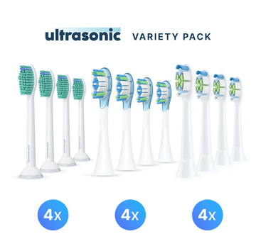 Ultrasonic  All-in-One komplet nastavkov za Philips Sonicare C1 ProResults, W2 Optimal White, C3 Premium Plaque Defense, 12 kosov