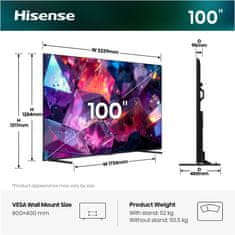 Hisense 100E7S PRO 4K UHD televizor, VIDAA Smart OS