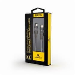 CABLEXPERT Gembird Polnilni kabel USB-C (M) do USB-C (M), 100 W, vrhunski, pleten, 1,5 m, črn