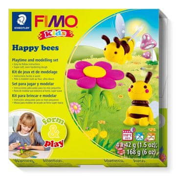 Rayher.	 FIMO Kids set Čebelice 4x42g, modelirka, navodila, scena