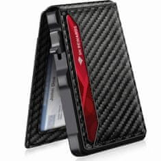 VIVVA® Tanek aluminijast RFID etui za kartice s hitrim izvlekom, minimalistična denarnica za 10–14 kartic s sponko za gotovino | CARDPOP