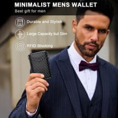 VIVVA® Tanek aluminijast RFID etui za kartice s hitrim izvlekom, minimalistična denarnica za 10–14 kartic s sponko za gotovino | CARDPOP