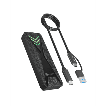 IcyBox E0019272 ohišje za M.2 NVMe SSD z vmesnikom USB-C 3.2 Gen 2 in RGB lučmi