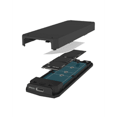 IcyBox E0019272 ohišje za M.2 NVMe SSD z vmesnikom USB-C 3.2 Gen 2 in RGB lučmi