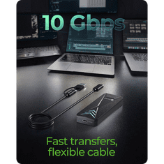 IcyBox E0019272 ohišje za M.2 NVMe SSD z vmesnikom USB-C 3.2 Gen 2 in RGB lučmi