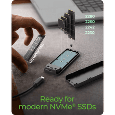 IcyBox E0019272 ohišje za M.2 NVMe SSD z vmesnikom USB-C 3.2 Gen 2 in RGB lučmi