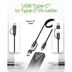 IcyBox E0019272 ohišje za M.2 NVMe SSD z vmesnikom USB-C 3.2 Gen 2 in RGB lučmi