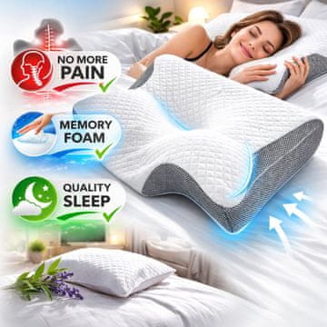 Cool Mango vzglavnik za vrat, blazina, spanje na boku, anatomski ergonomski spominska pena - CerviRest