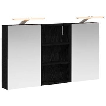 Vidaxl Komplet omaric za kopalnico z LED lučmi 3 pcs 90 x 10,5 x 50 cm