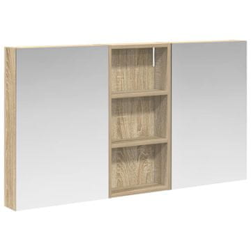 Vidaxl Komplet omaric za kopalnico s polico 3 pcs 110 x 10,5 x 60,5 cm