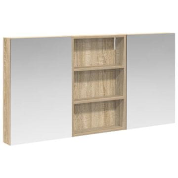 Vidaxl Komplet omaric za kopalnico s polico 3 pcs 120 x 10,5 x 60,5 cm