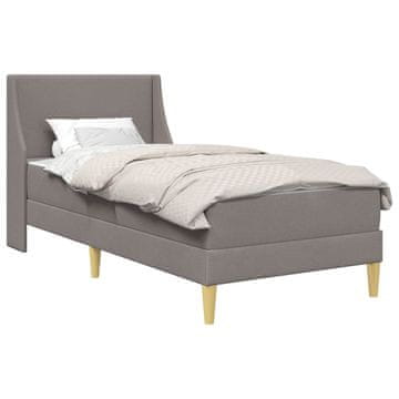 Vidaxl Posteljni okvir z vzmetnico Taupe 80 x 200 cm Poliester