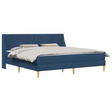 Vidaxl Posteljni okvir z vzmetnico z vzglavjem Poliester