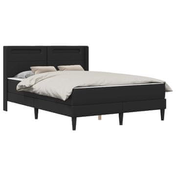 Vidaxl Posteljni okvir z vzmetnico Črna 160 x 200 cm Umetno usnje