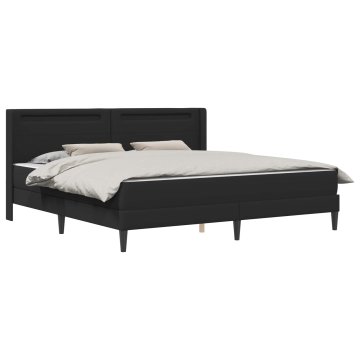 Vidaxl Posteljni okvir z vzmetnico Črna 180 x 200 cm Umjetno usnje