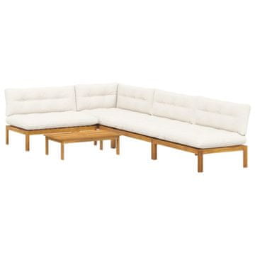 Vidaxl 5 Kos Enote vrtne pallet sedeža Masiven les akacije Naravna