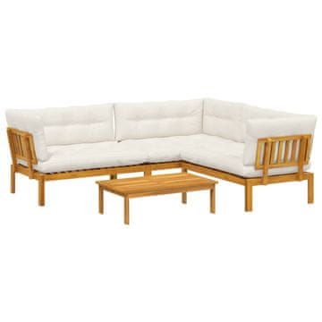 Vidaxl 4 Kos Enote vrtne pallet sedeža Masiven les akacije Naravna