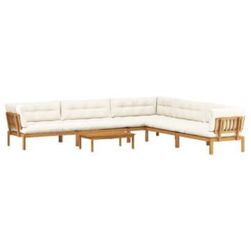 Vidaxl 6 Kos Enote vrtne pallet sedeža Masiven les akacije Naravna