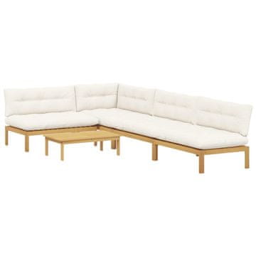 Vidaxl 5 Kos Enote vrtne pallet sedeža Masiven les akacije