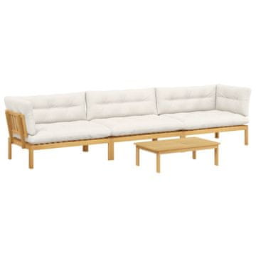 Vidaxl 4 Kos Enote vrtne pallet sedeža Masiven les akacije