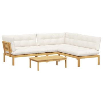 Vidaxl 4 Kos Enote vrtne pallet sedeža Masiven les akacije