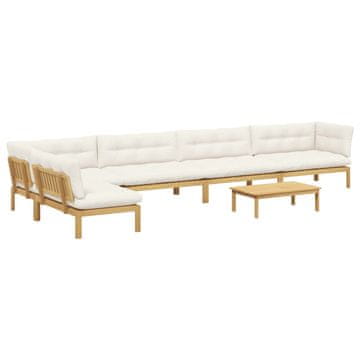 Vidaxl 6 Kos Enote vrtne pallet sedeža Masiven les akacije